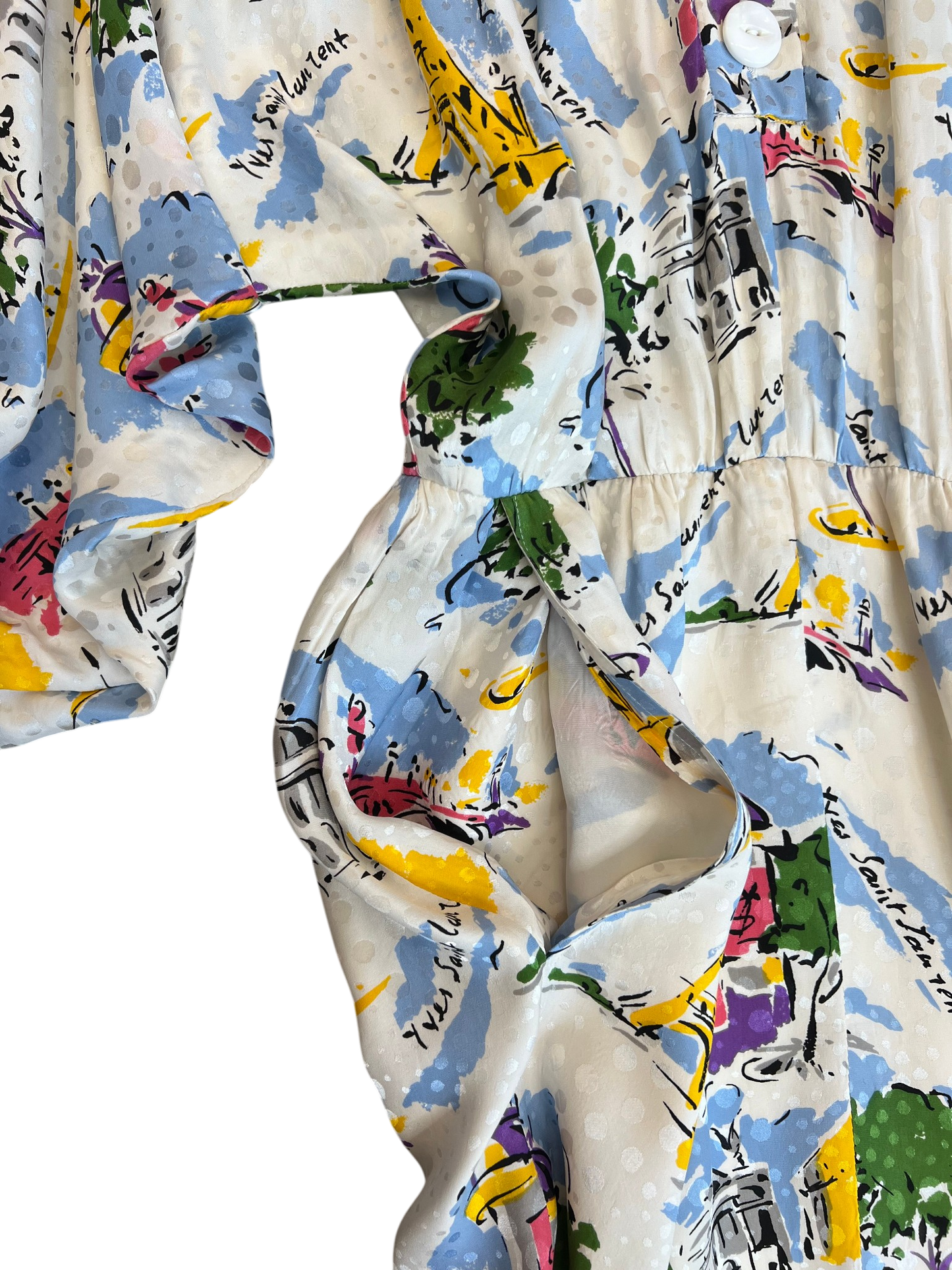 1980's Saint Laurent Silk Paris Dress