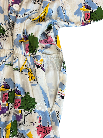 1980's Saint Laurent Silk Paris Dress