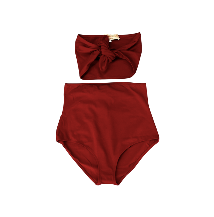 Romeo Gigli Deadstock Red Two-Piece Swimsuit