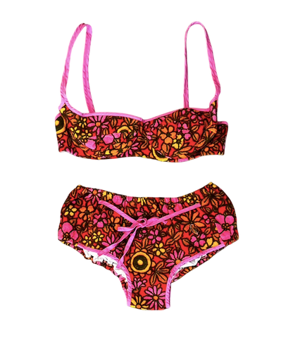 1960's Terry Cloth Floral Bikini