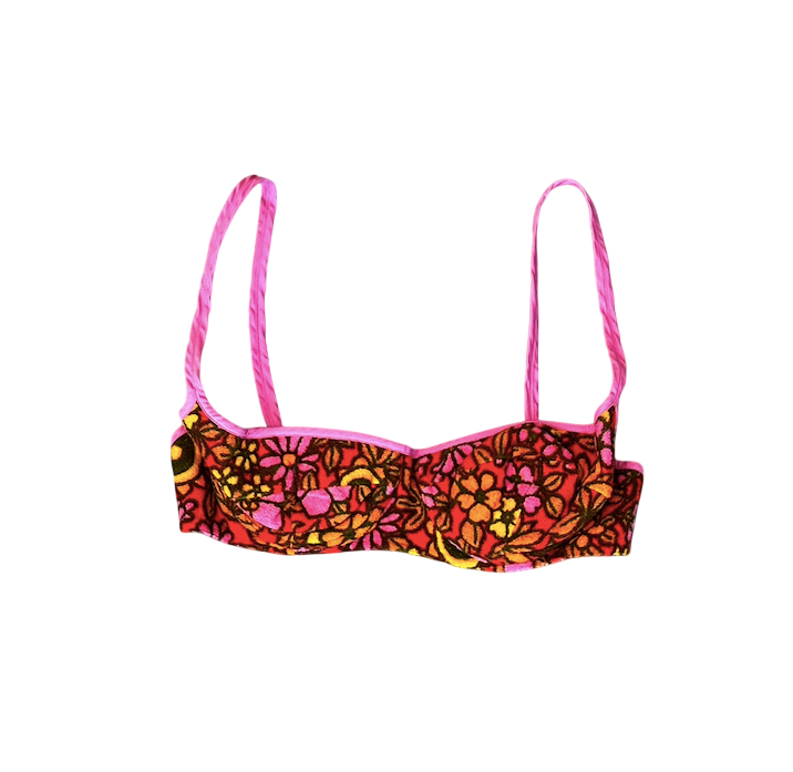 1960's Terry Cloth Floral Bikini