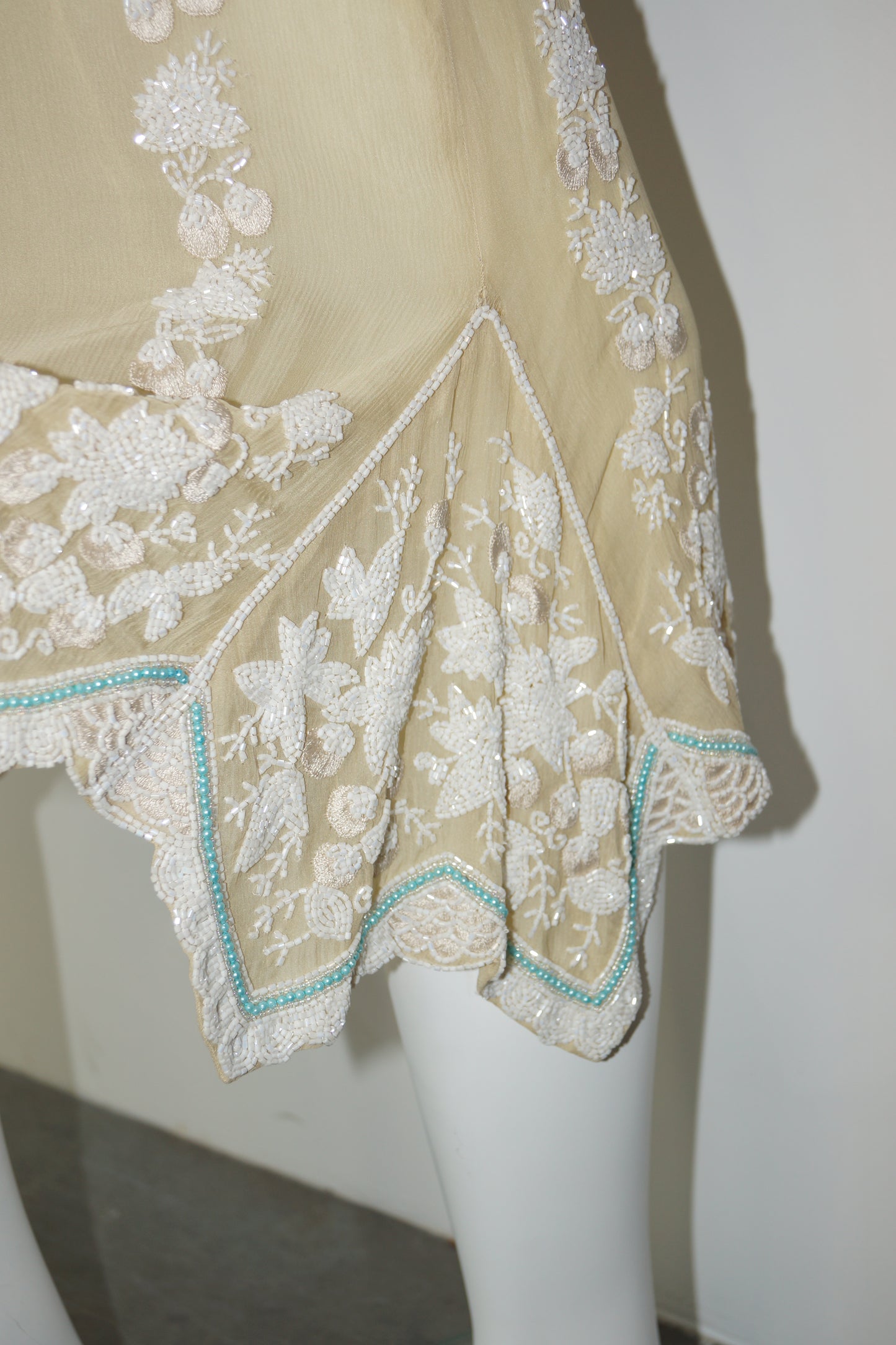 Charles Hill-Roth Beaded Silk Chiffon Dress