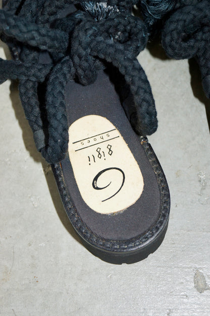 Romeo Gigli Black Rope Sandals
