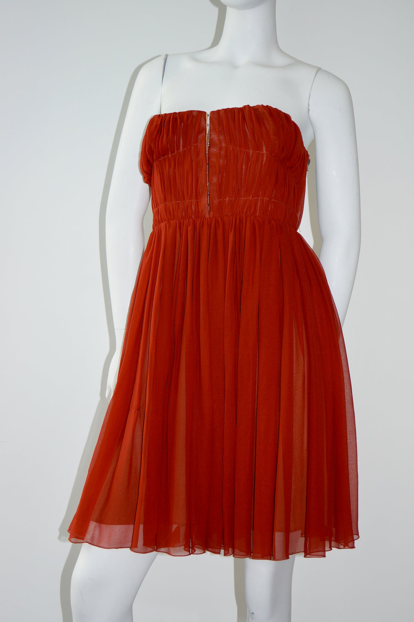 Carven Strapless Silk Mini Dress