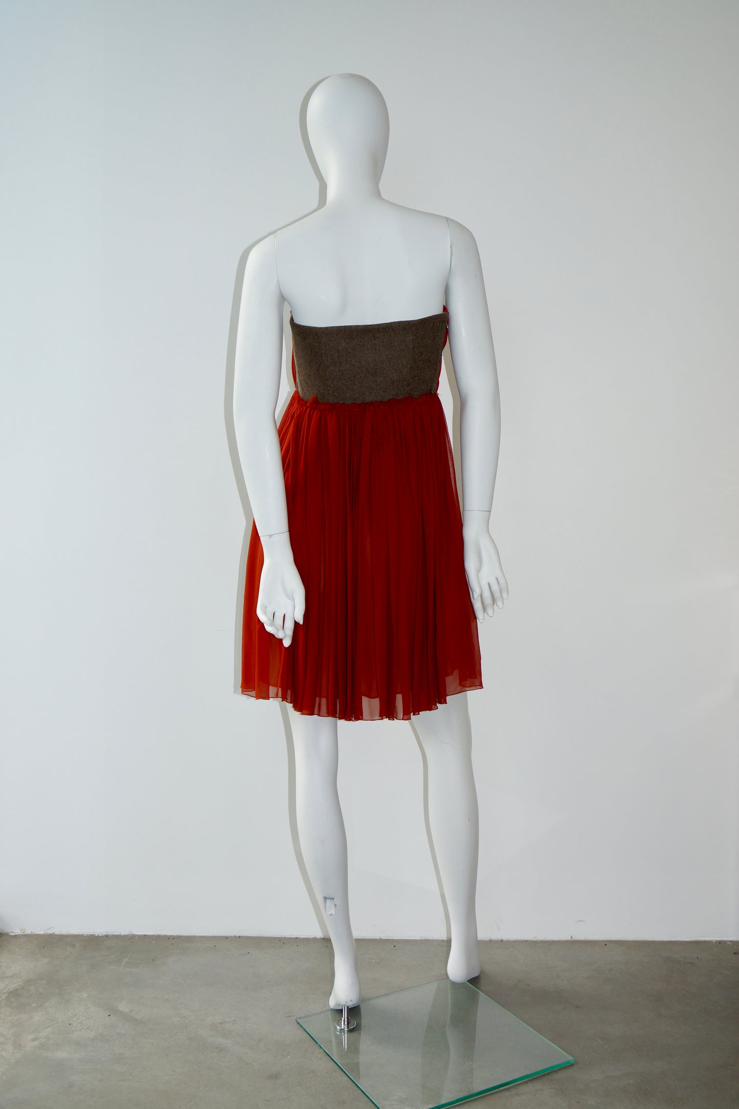 Carven Strapless Silk Mini Dress