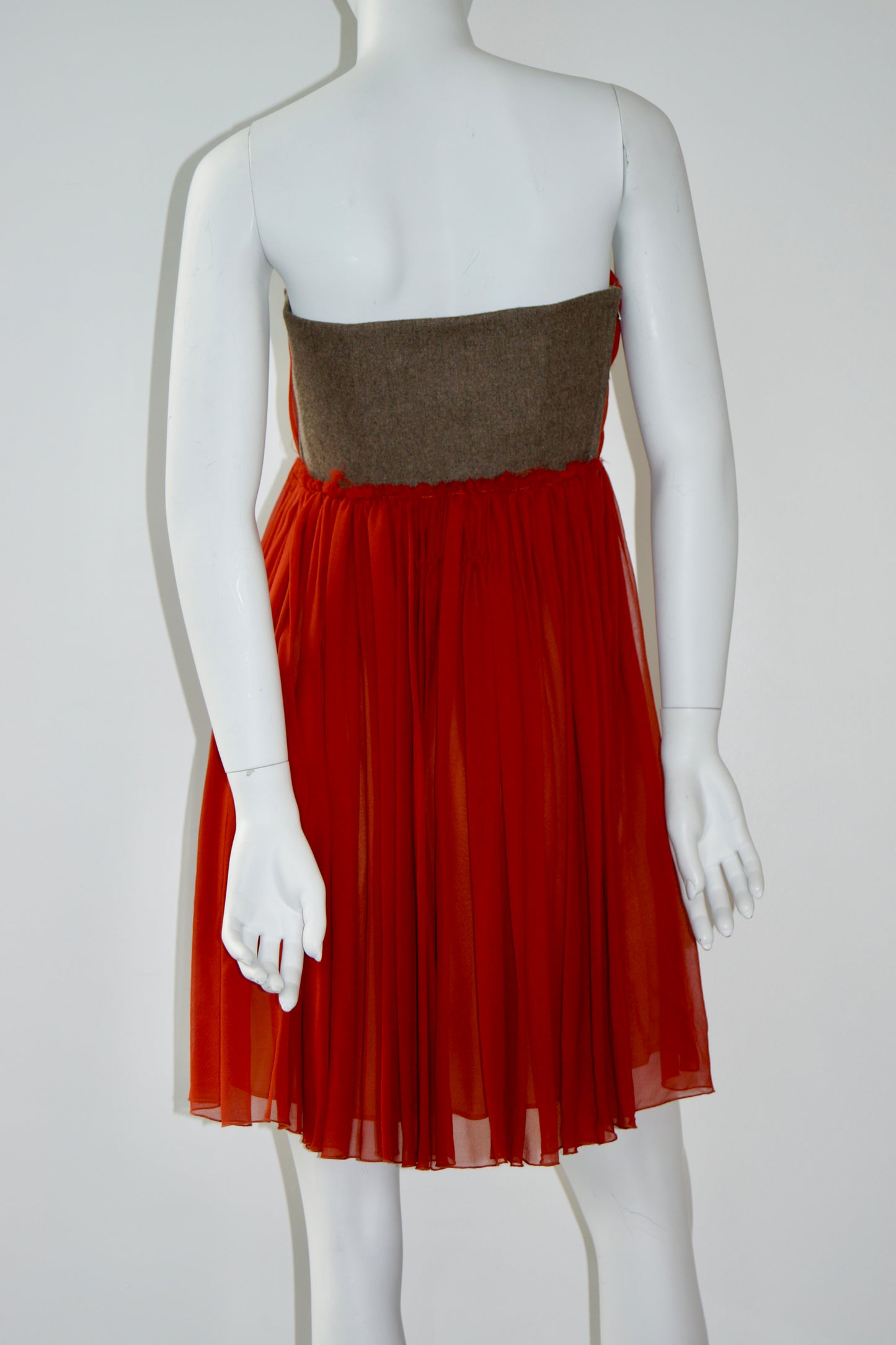 Carven Strapless Silk Mini Dress