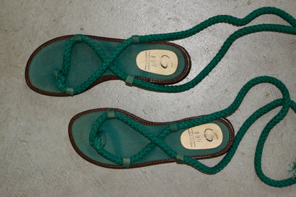 Romeo Gigli Green Rope Sandals