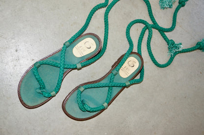Romeo Gigli Green Rope Sandals