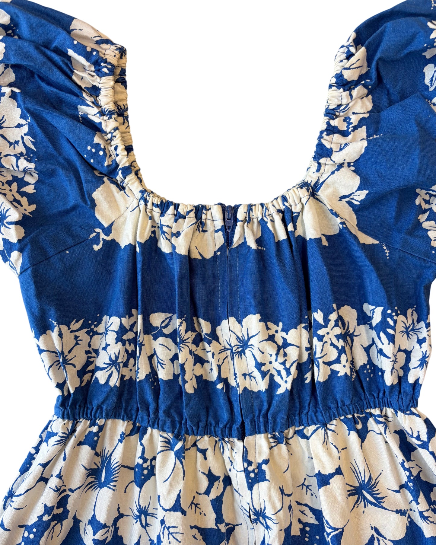 1970's Hawaiian Floral Printed Maxi Dress