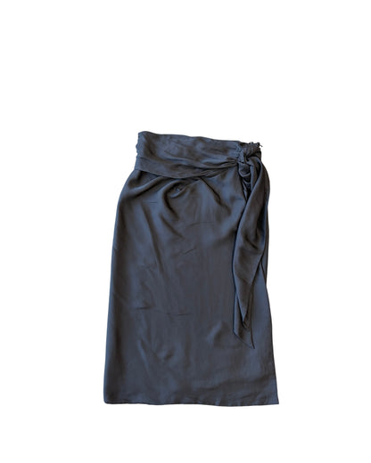 Cedric Charlier Black Draped Wrap Skirt