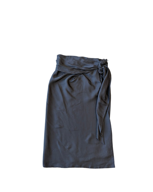 Cedric Charlier Black Draped Wrap Skirt