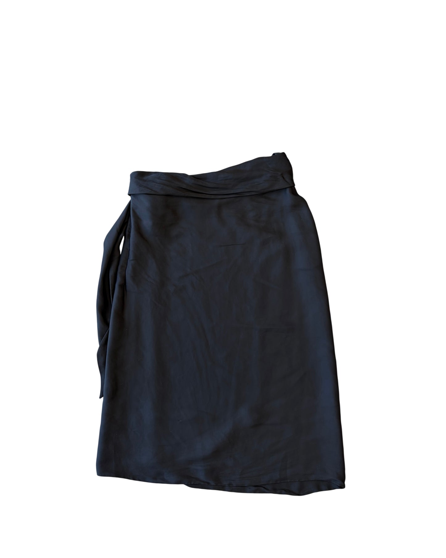 Cedric Charlier Black Draped Wrap Skirt