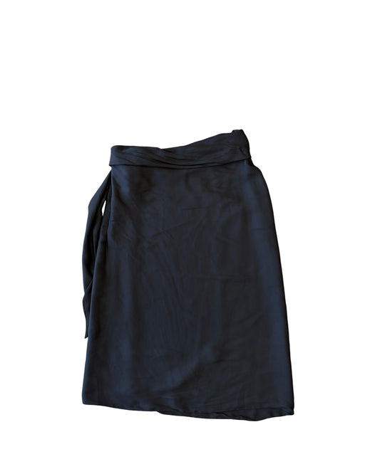 Cedric Charlier Black Draped Wrap Skirt