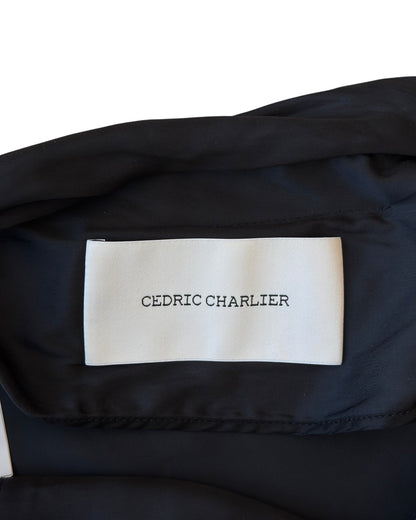 Cedric Charlier Black Draped Wrap Skirt