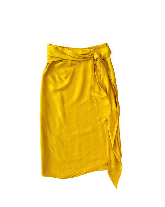 Cedric Charlier Golden Silk Wrap Skirt