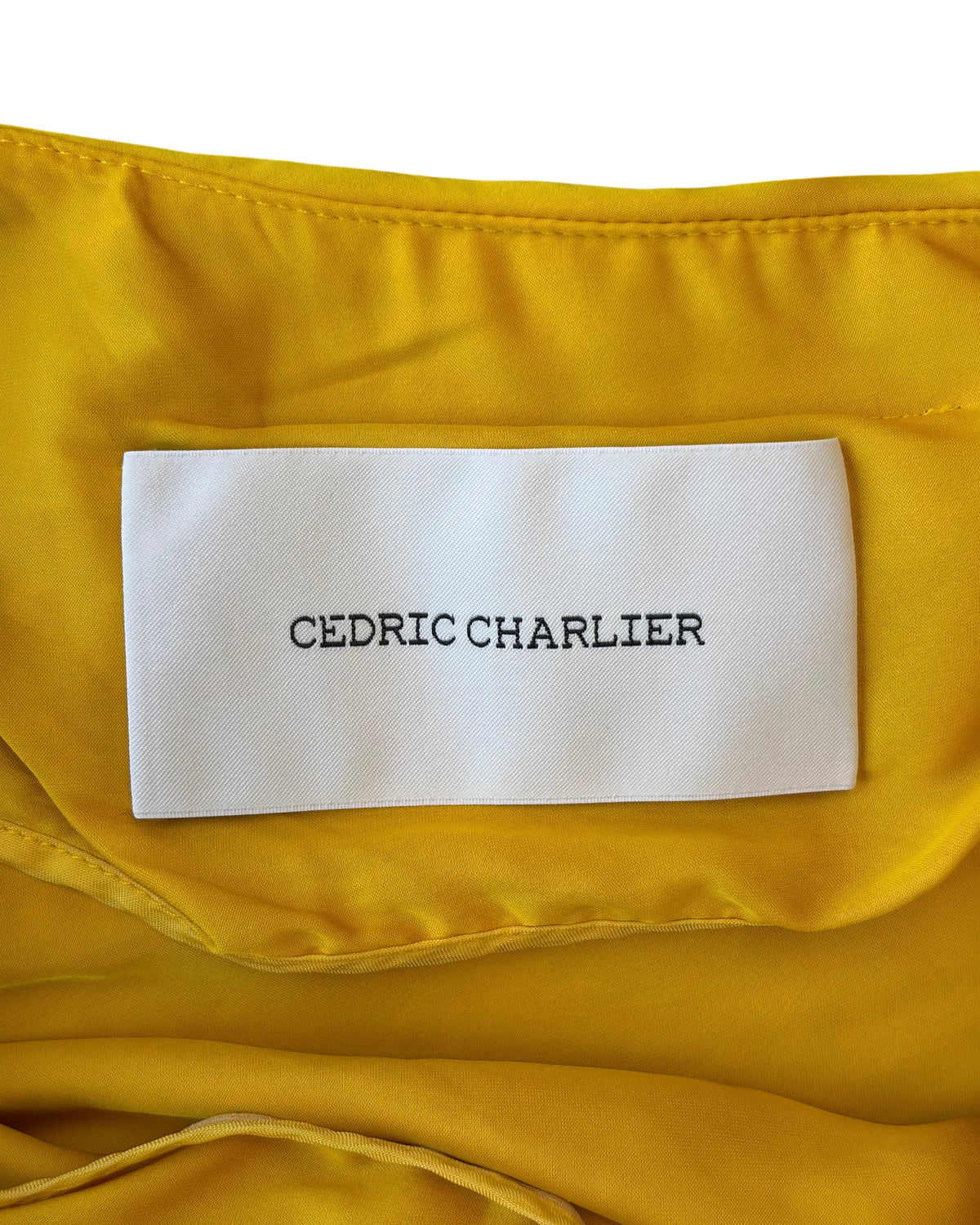 Cedric Charlier Golden Silk Wrap Skirt