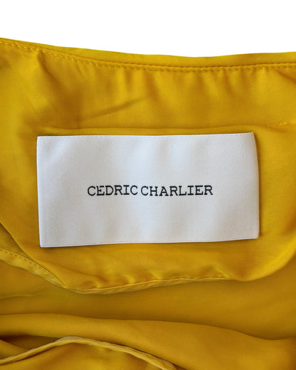 Cedric Charlier Golden Silk Wrap Skirt