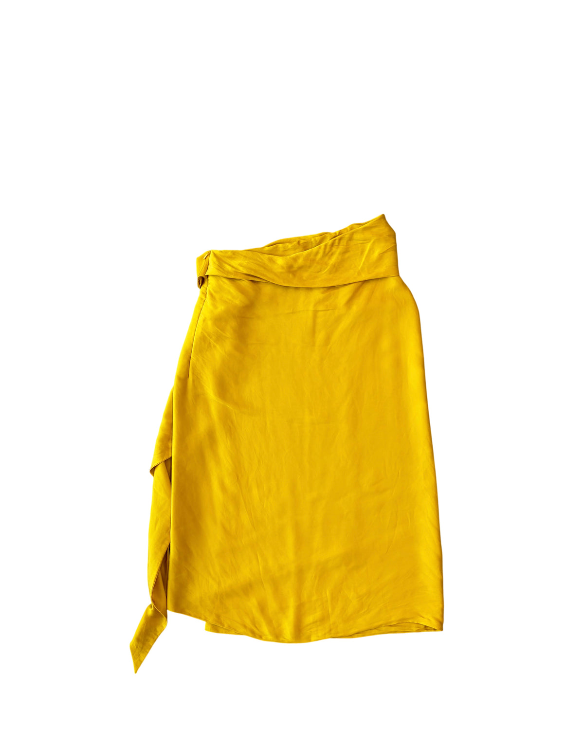 Cedric Charlier Golden Silk Wrap Skirt