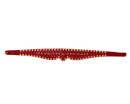 Red Embellished Leather Belt