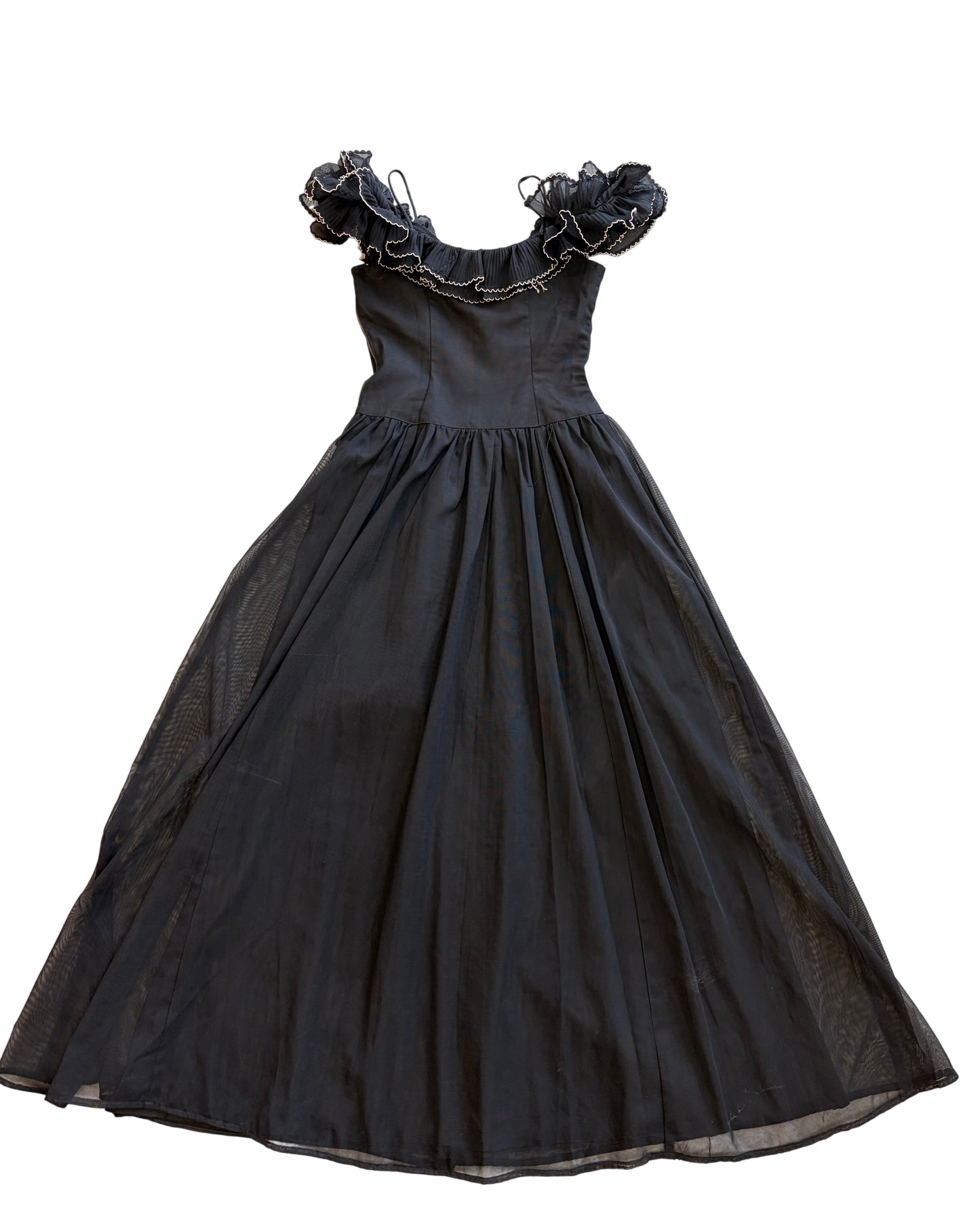 1930's Off-the-Shoulder Evening Gown
