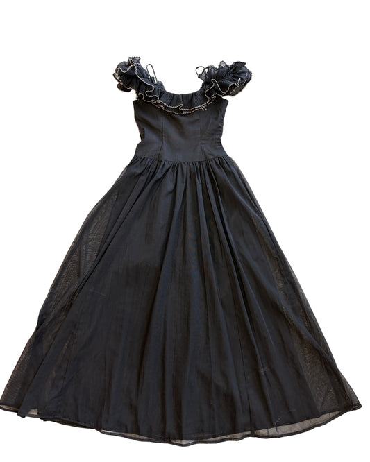 1930's Off-the-Shoulder Evening Gown
