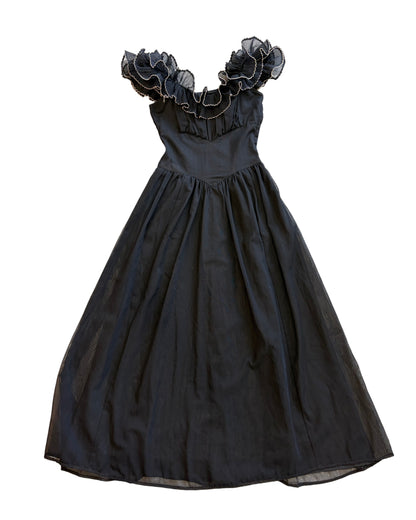 1930's Off-the-Shoulder Evening Gown