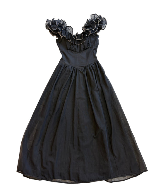 1930's Off-the-Shoulder Evening Gown
