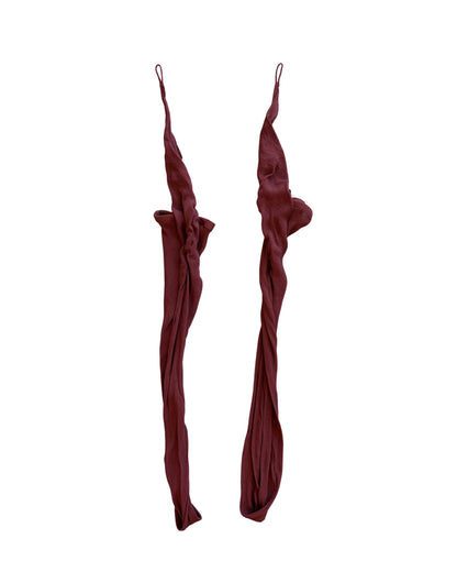 Romeo Gigli Burgundy Silk Gloves