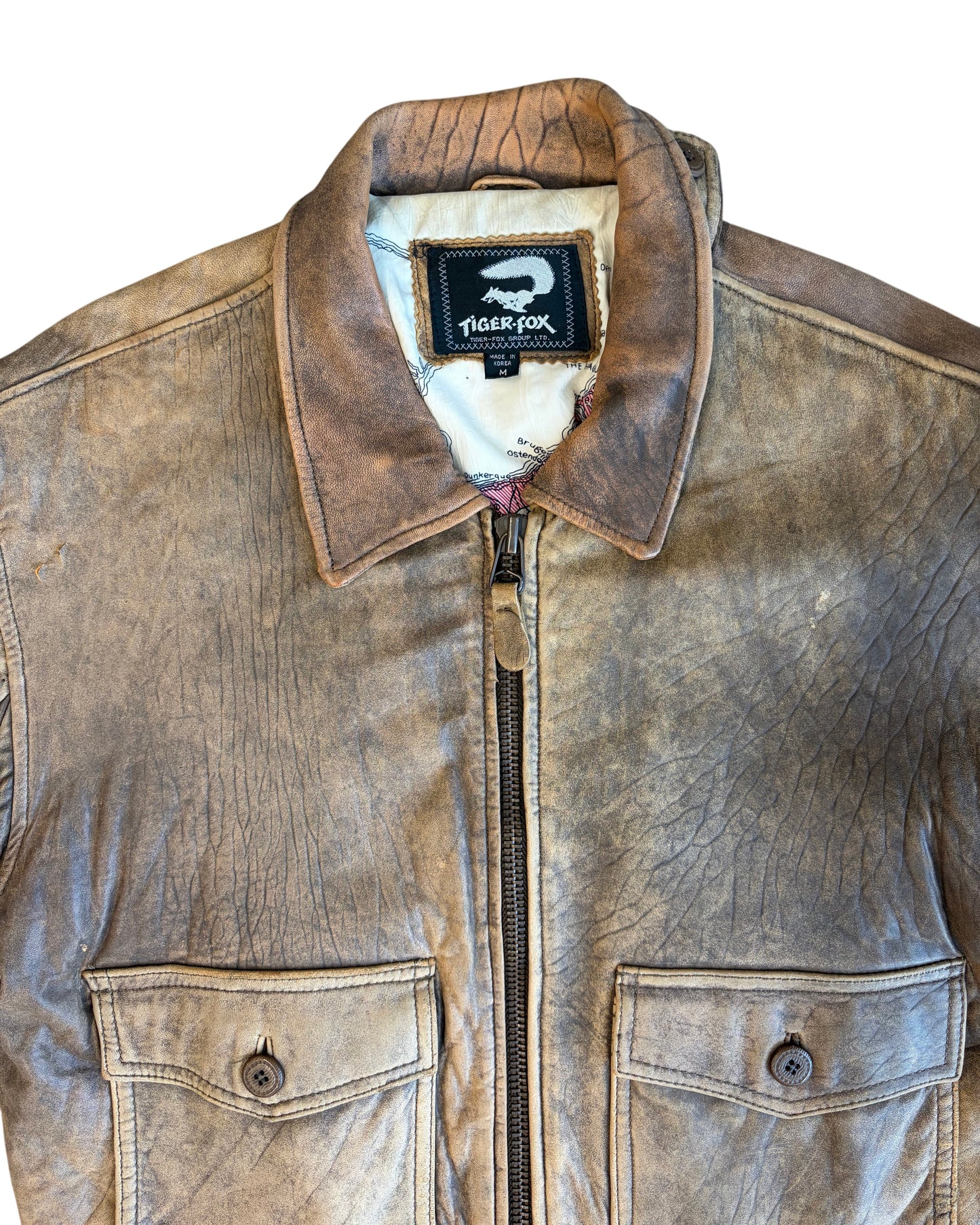 1980's Tiger Fox Leather Jacket