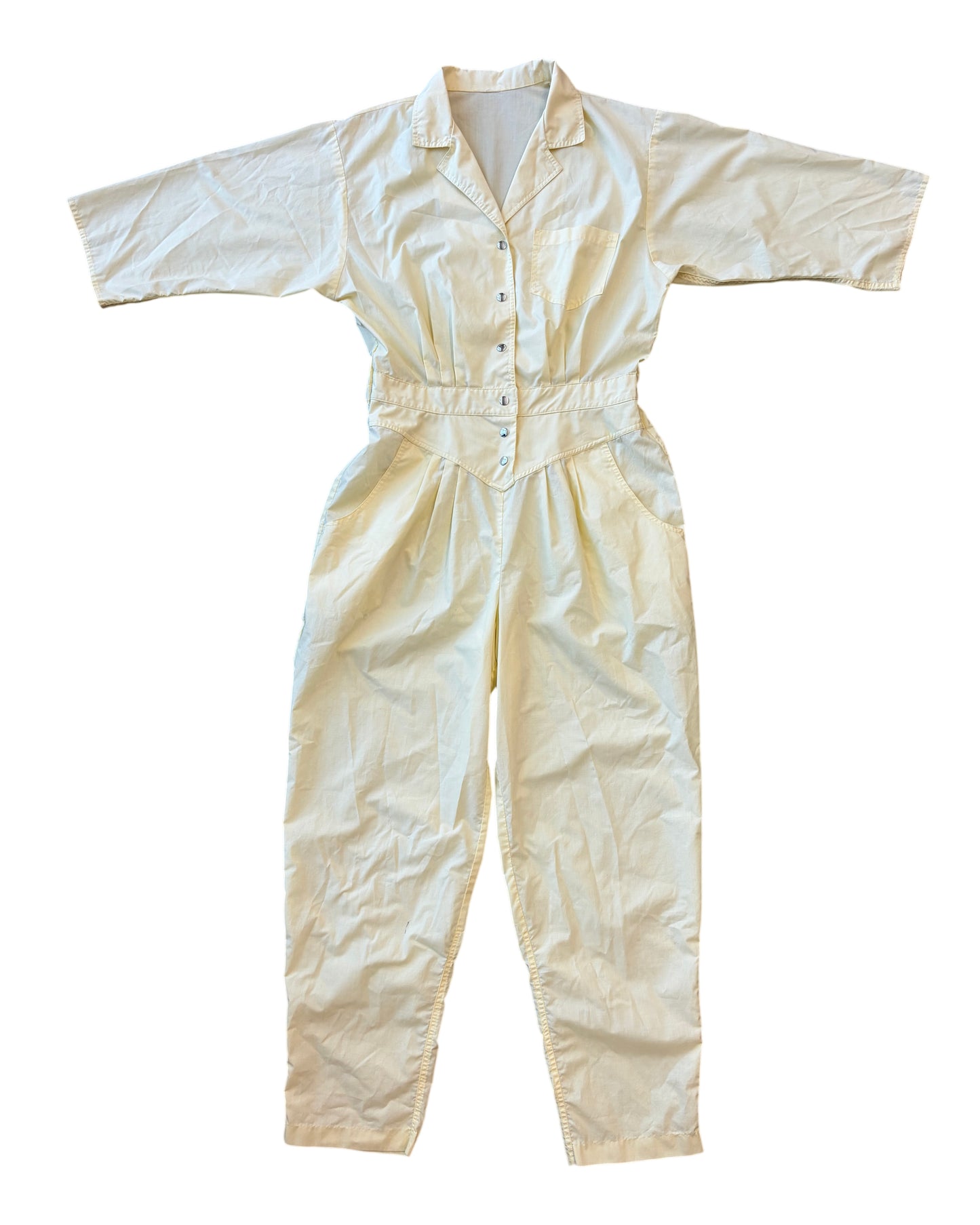 1980's Pale Yellow Cotton Coverall