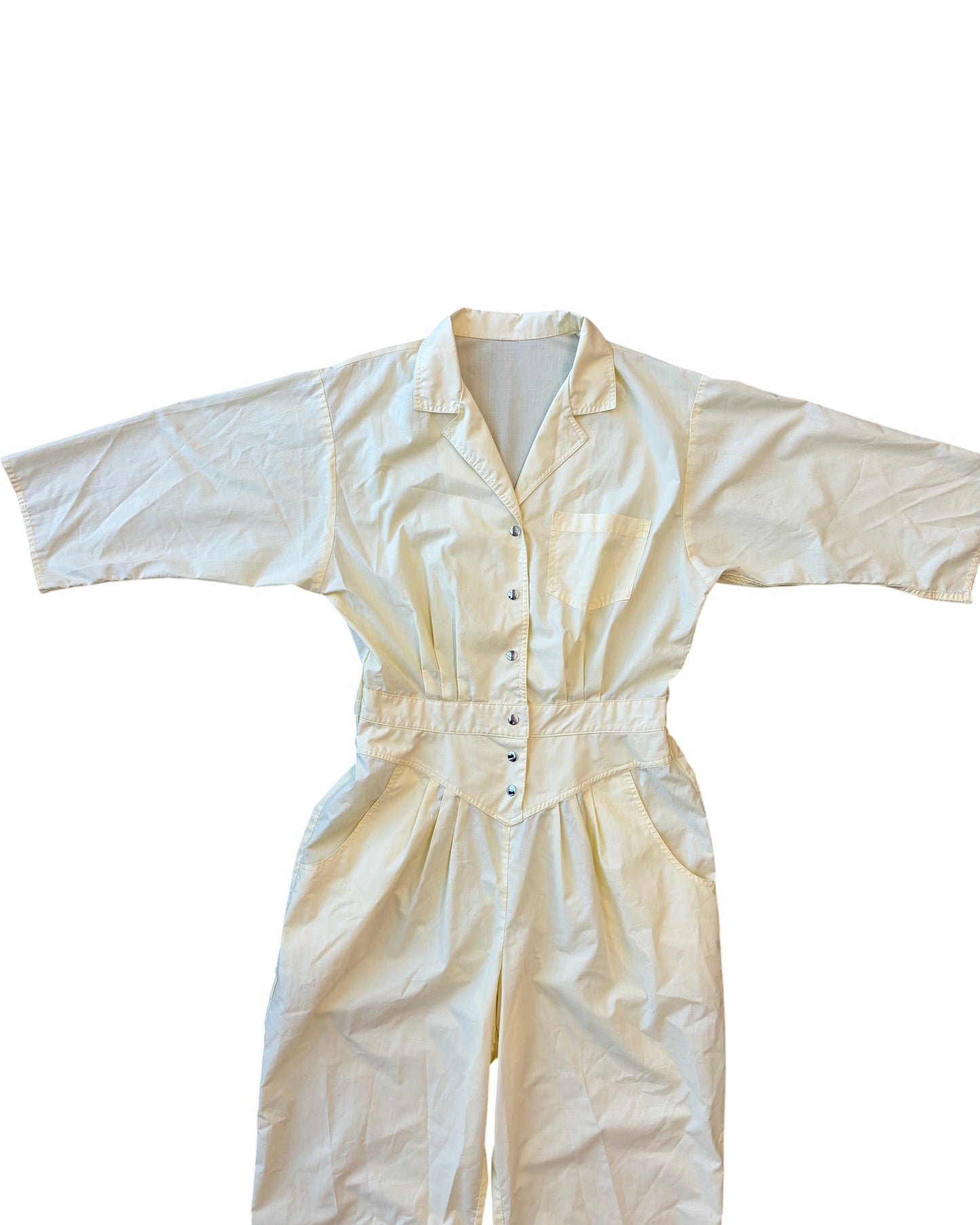 1980's Pale Yellow Cotton Coverall