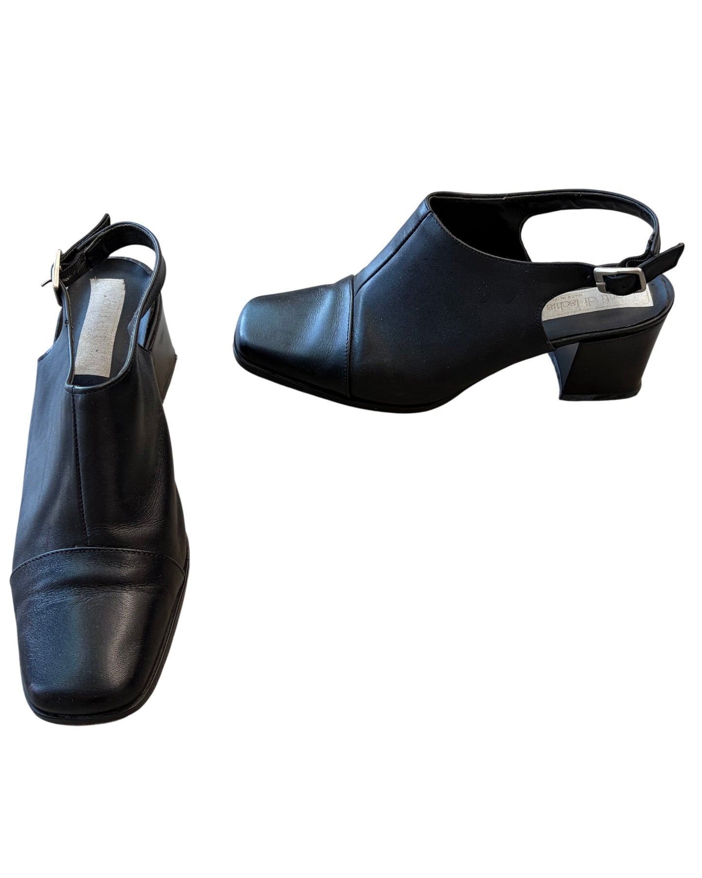 1990's Conti di Ischia Leather Slingback Shoes