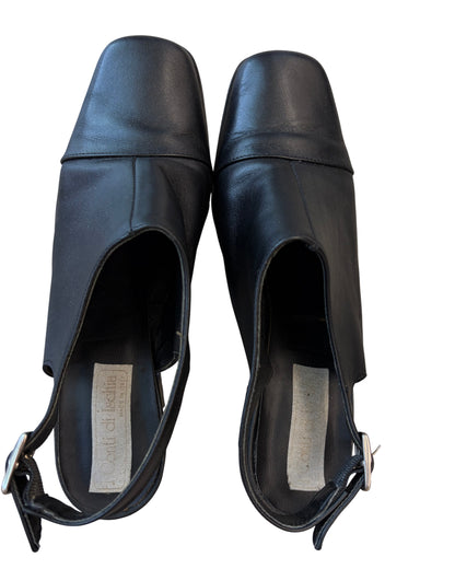 1990's Conti di Ischia Leather Slingback Shoes