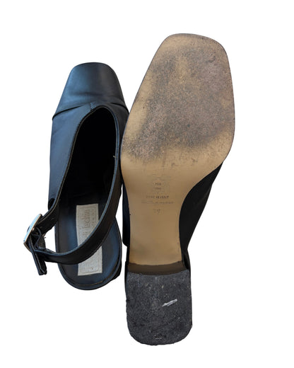 1990's Conti di Ischia Leather Slingback Shoes