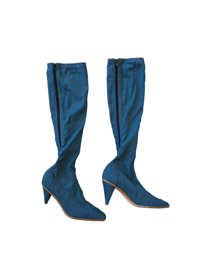 Vintage Romeo Gigli Textile Knee-High Boots