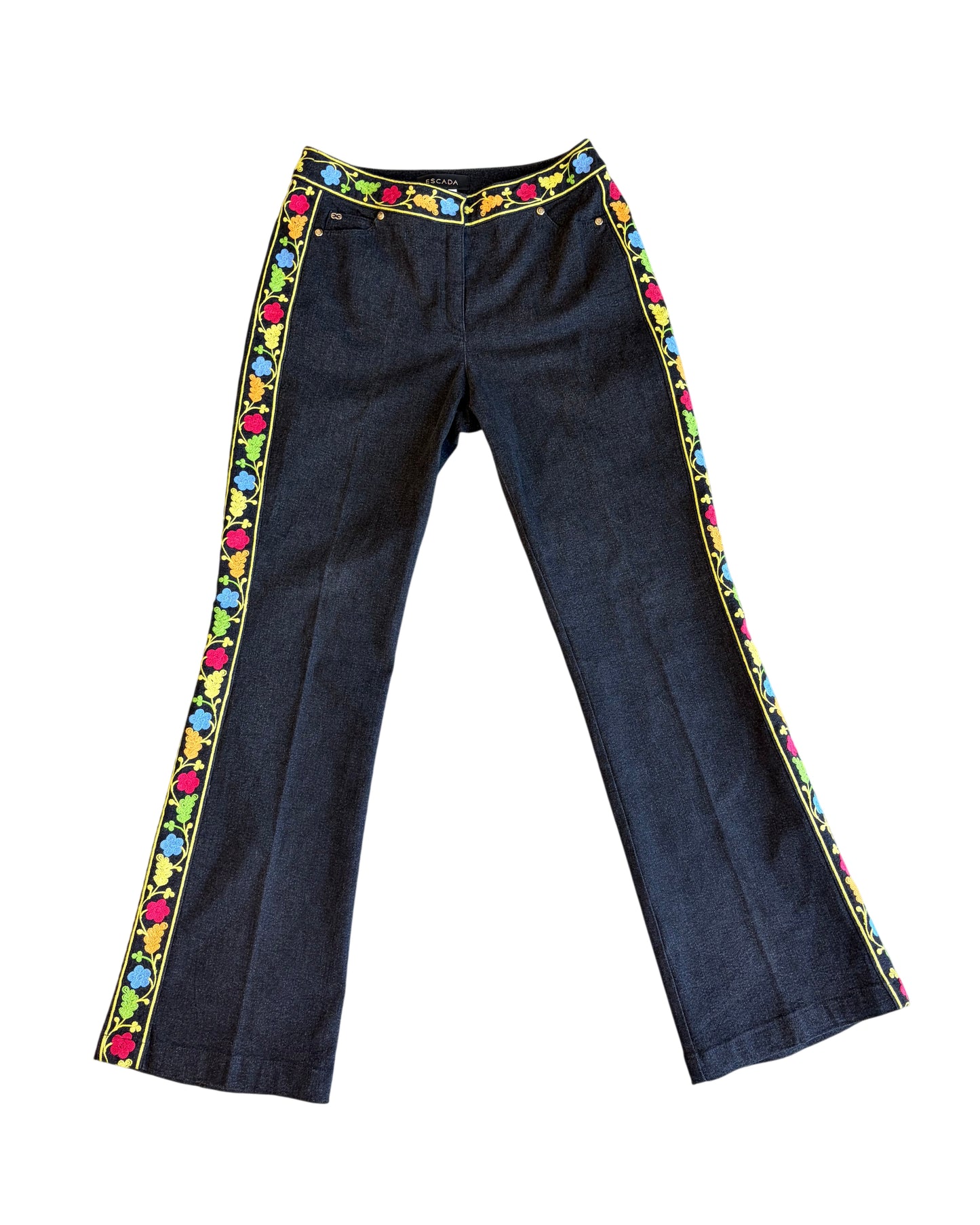 Vintage Escada Embroidered Denim Pants