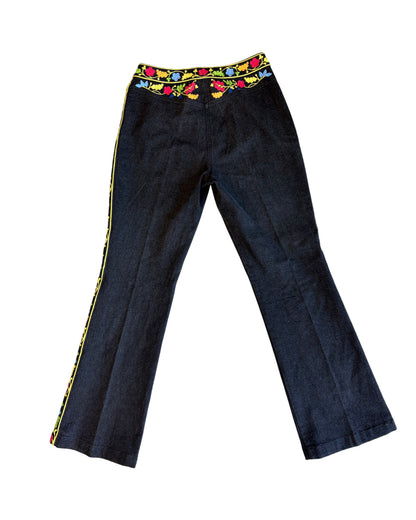 Vintage Escada Embroidered Denim Pants