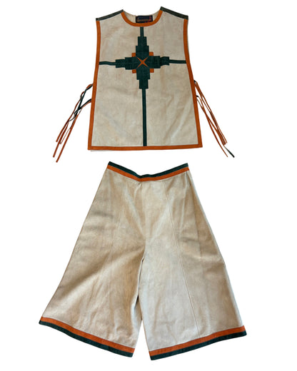 1970's SkinCheetahs Two Piece Suede Set