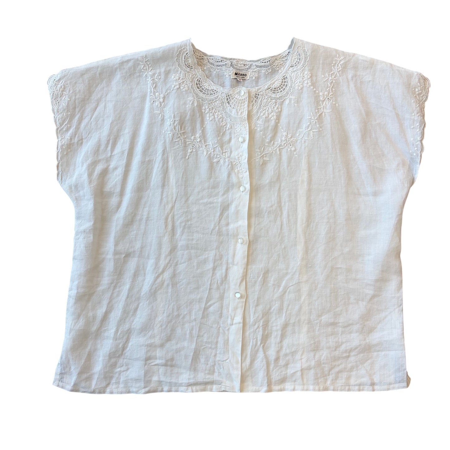 Milano Embroidered Linen Blouse