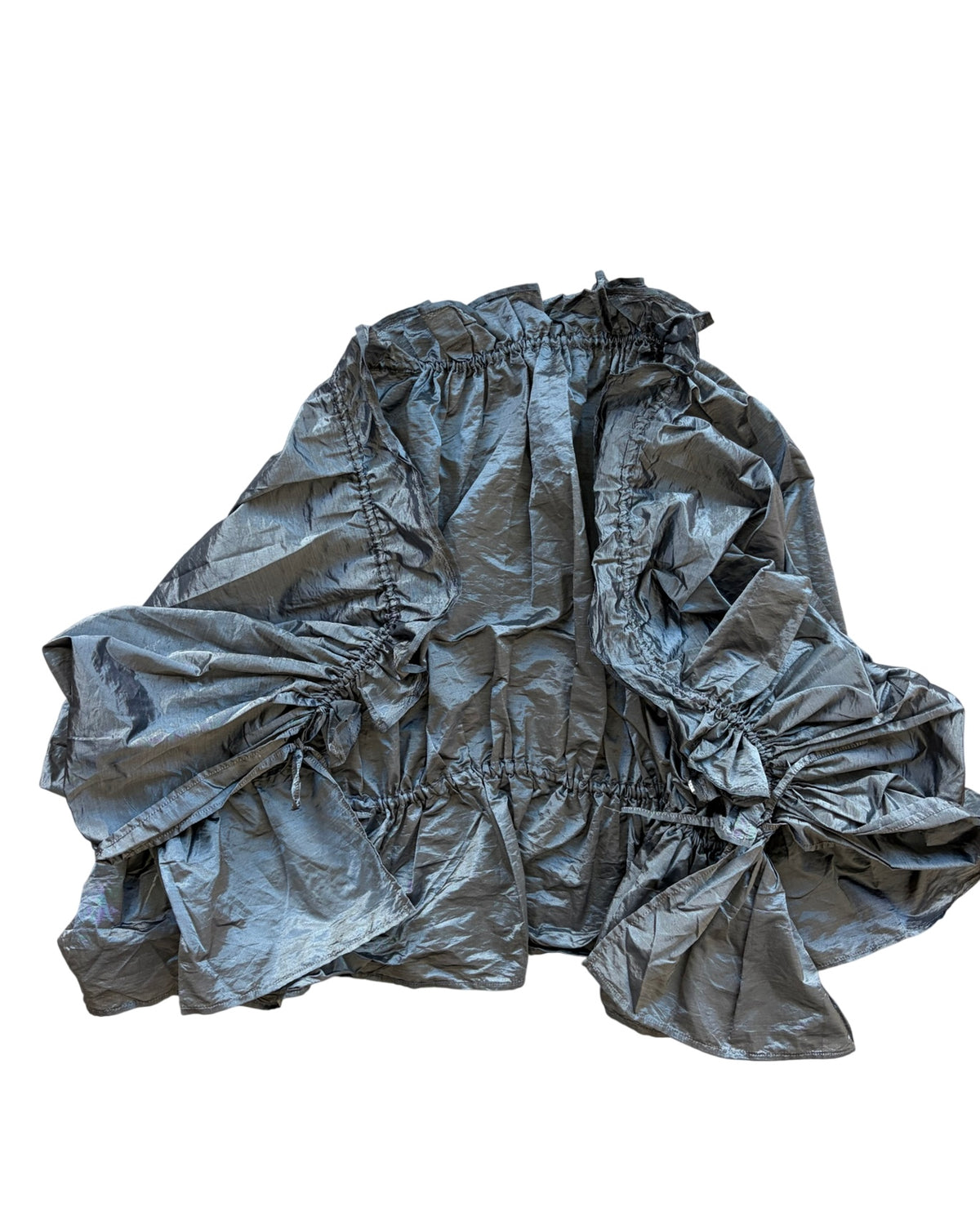 Metallic Ruffled and Ruched Bolero