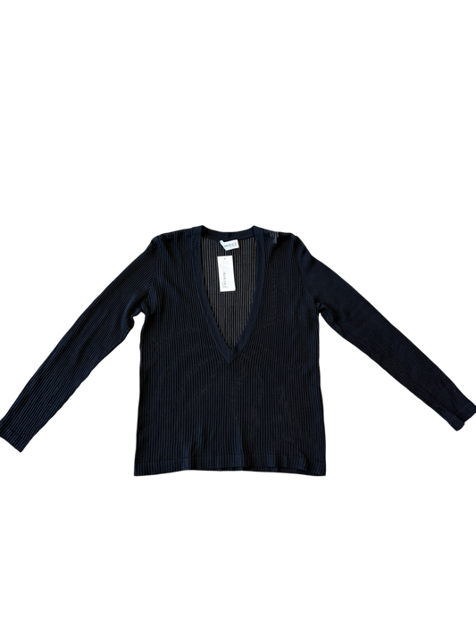 Francesca by Sottini Sheer Ribbed Knit Top