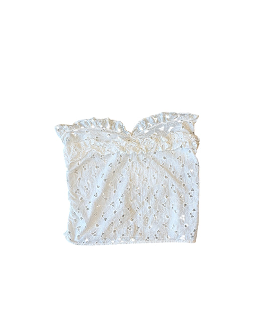 1970's Eyelet Cropped Tube Top