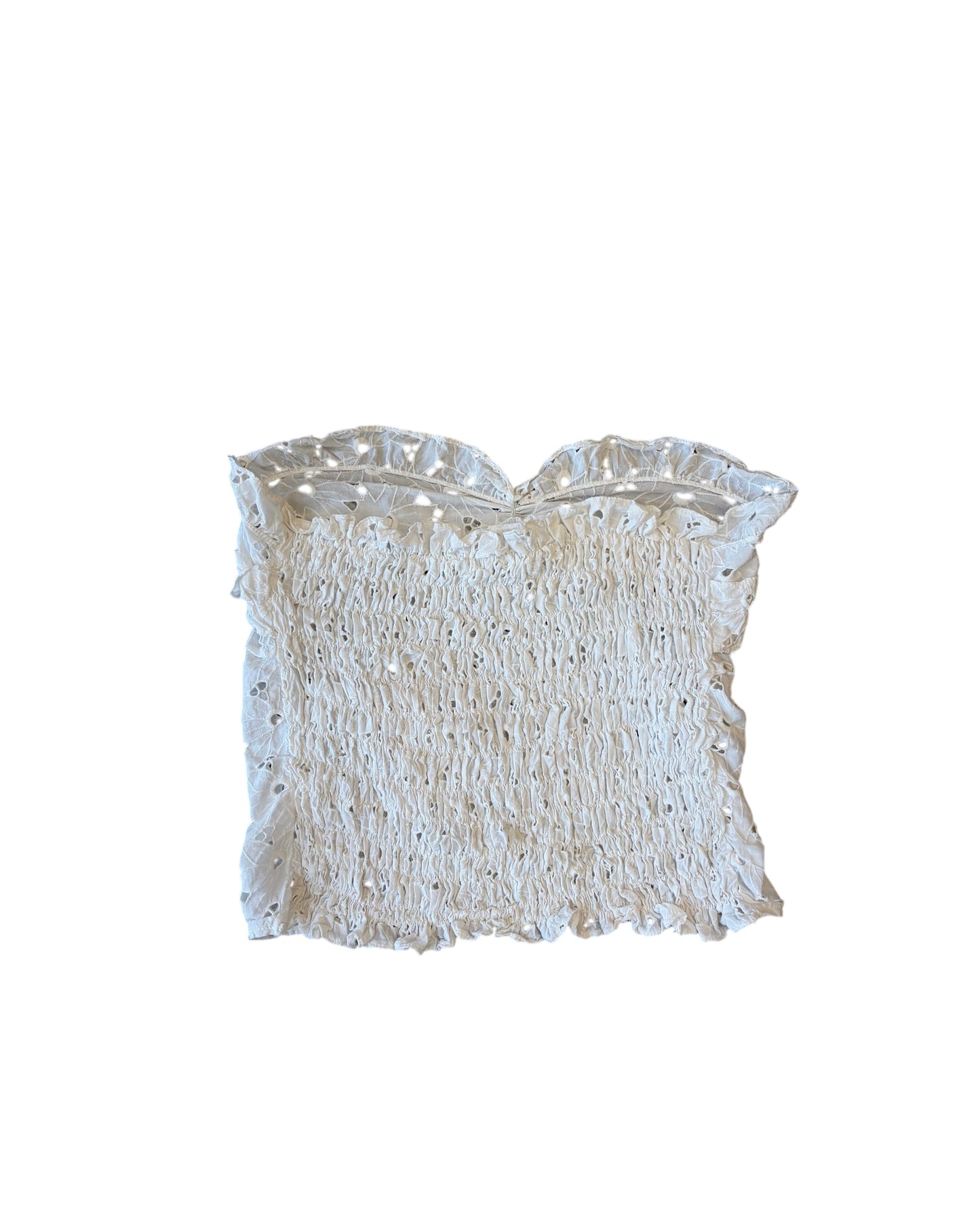 1970's Eyelet Cropped Tube Top