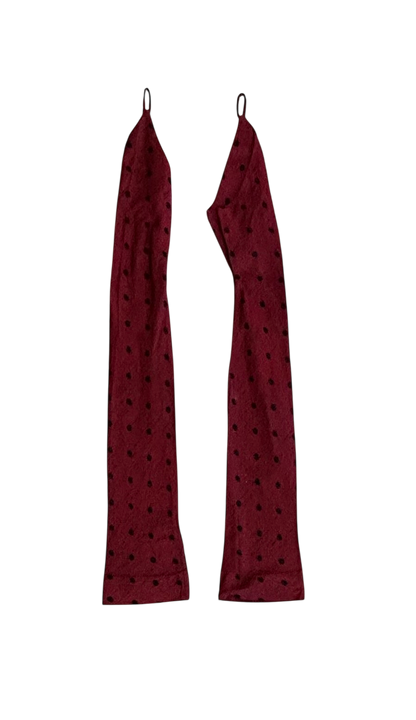 Romeo Gigli Red Printed Vintage Gloves