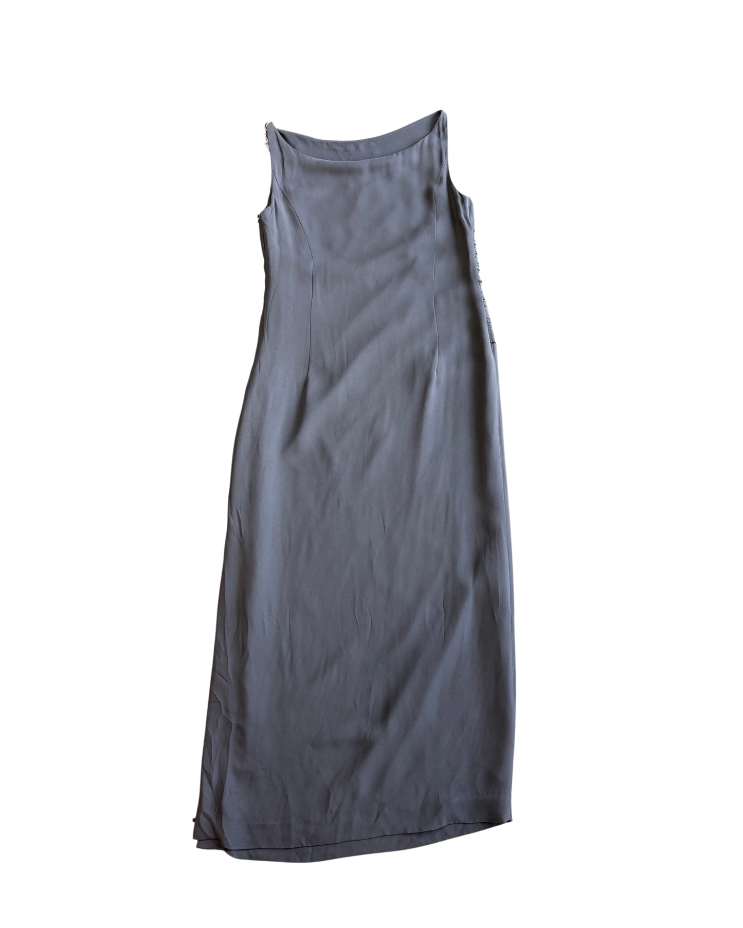 1990s Gianfranco Ferré Deadstock Charcoal Beaded Gown