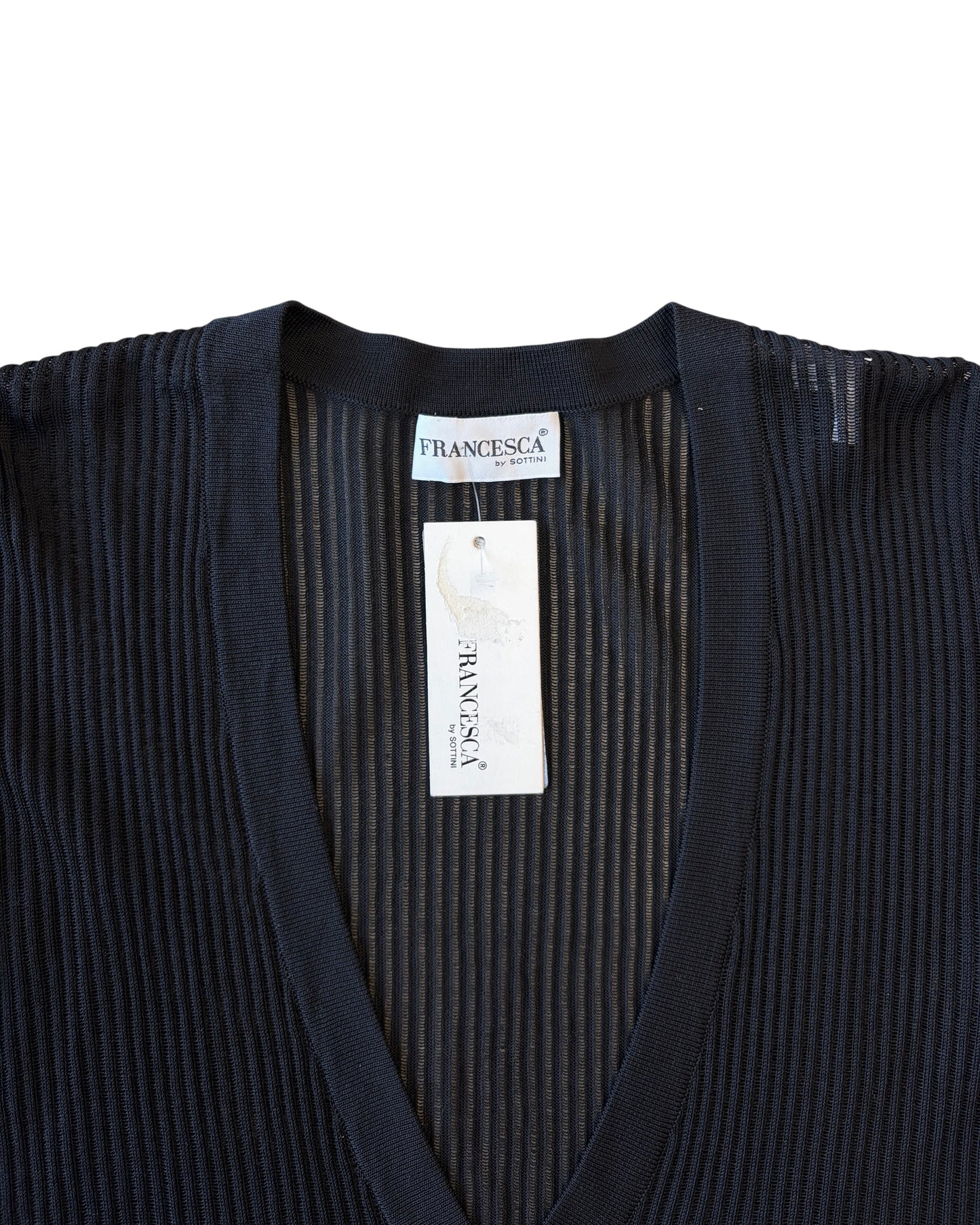 Francesca by Sottini Sheer Ribbed Knit Top