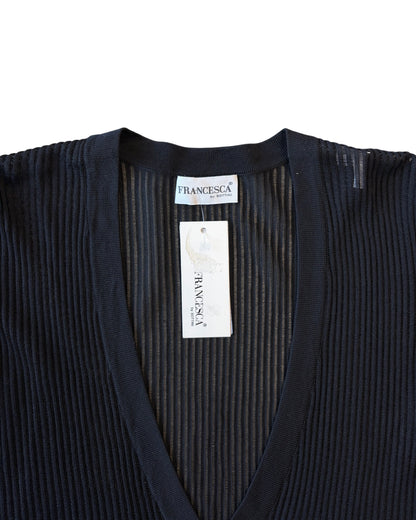 Francesca by Sottini Sheer Ribbed Knit Top