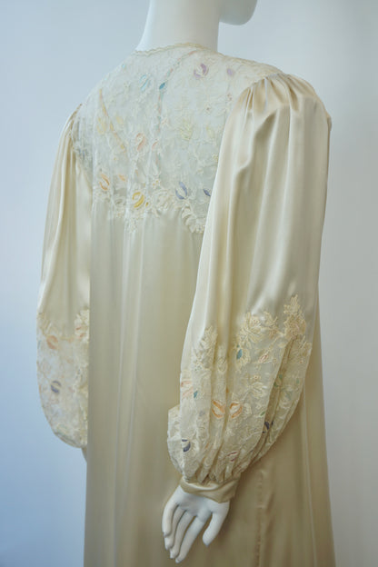 1980's Italian Silk Peignoir Set