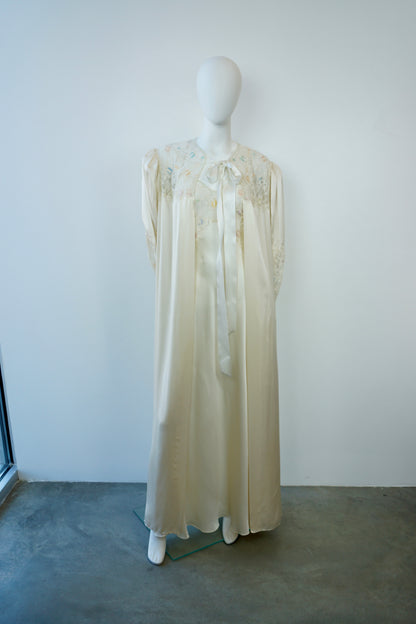 1980's Italian Silk Peignoir Set