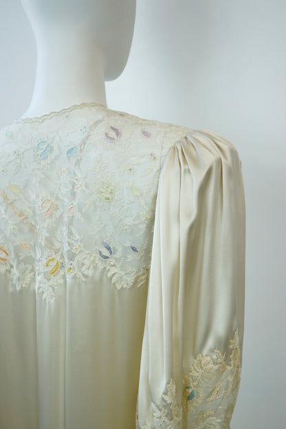 1980's Italian Silk Peignoir Set